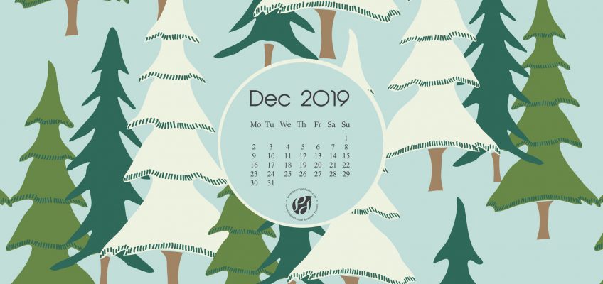 December 2019 Desktop calendar wallpaper