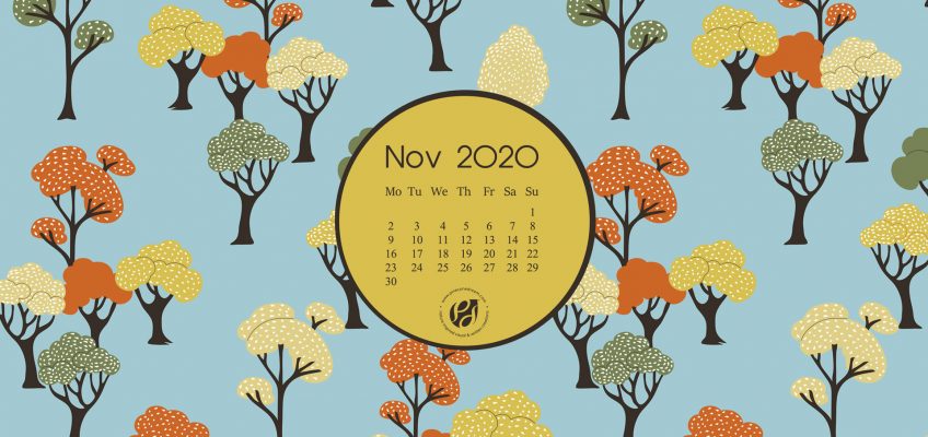 November 2020 Desktop calendar wallpaper