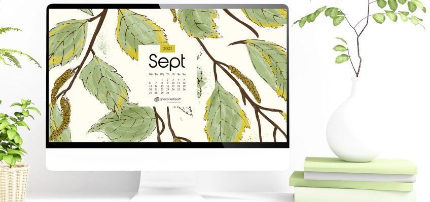 September 2021 desktop calendar wallpaper