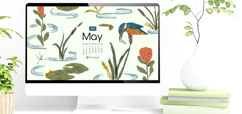 May 2022 Desktop calendar wallpaper